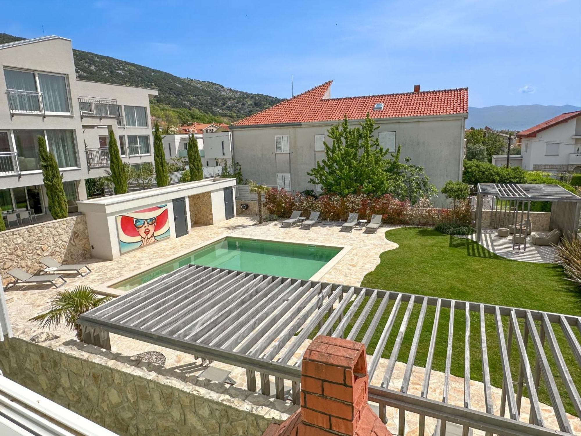 Apartment Baska Mit Poolarea - Krk, Kroatien Eksteriør billede